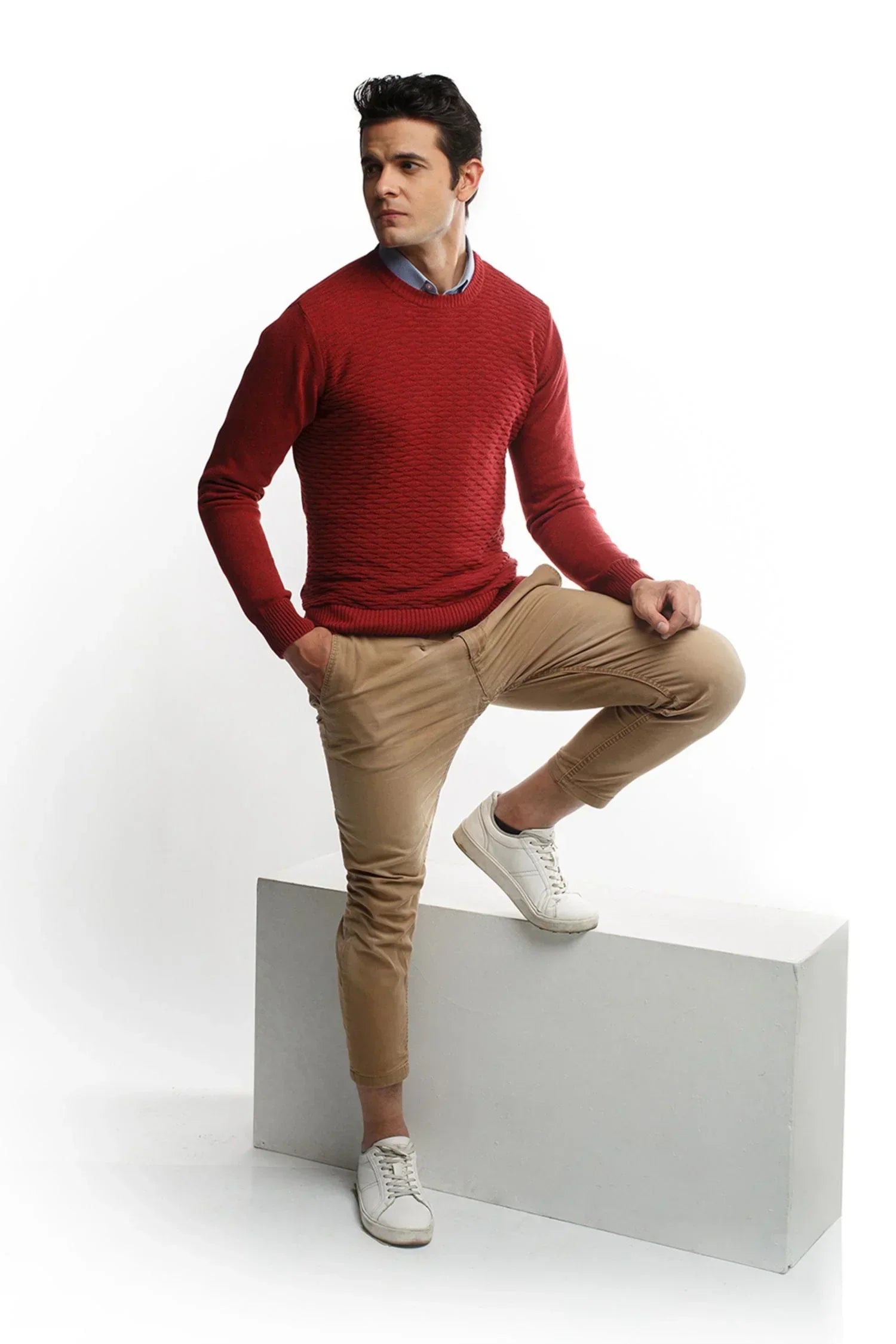 Suéter Nilo en algodón regenerado texturizado – Hombre